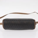 Christian Dior Honeycomb Canvas Shoulder Bag PVC Black Brown gold Auth ka647-5