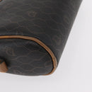 Christian Dior Honeycomb Canvas Shoulder Bag PVC Black Brown gold Auth ka647-14