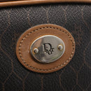 Christian Dior Honeycomb Canvas Shoulder Bag PVC Black Brown gold Auth ka647-18