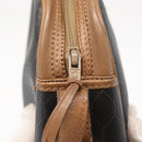 Christian Dior Honeycomb Canvas Shoulder Bag PVC Black Brown gold Auth ka647-10