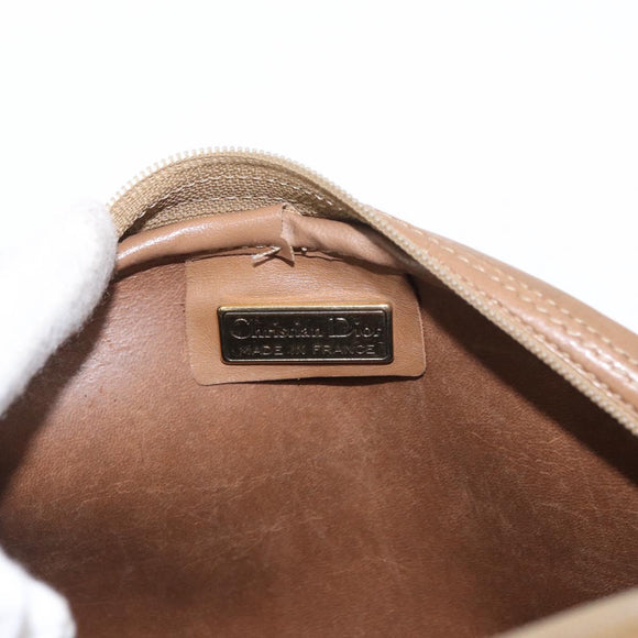 Christian Dior Honeycomb Canvas Shoulder Bag PVC Black Brown gold Auth ka647