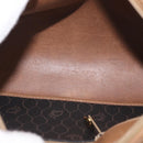 Christian Dior Honeycomb Canvas Shoulder Bag PVC Black Brown gold Auth ka647-12