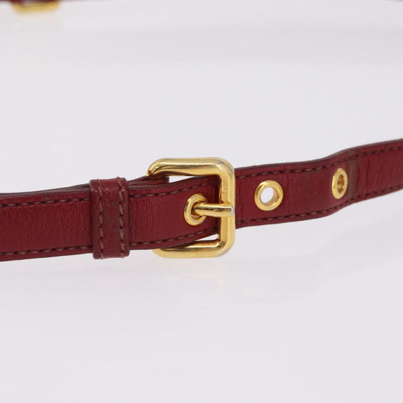 Miu Miu Madras Hand Bag Leather 2way Orange Gold Tone Auth ka6470A