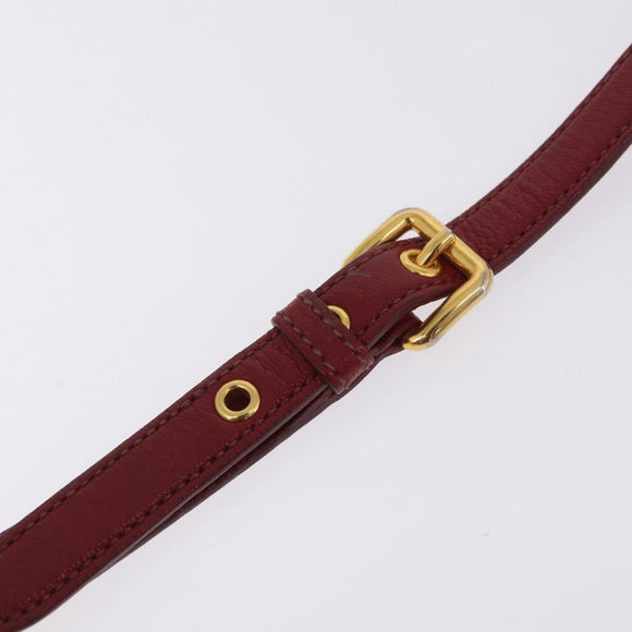 Miu Miu Madras Hand Bag Leather 2way Orange Gold Tone Auth ka6470A