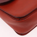Miu Miu Madras Hand Bag Leather 2way Orange Gold Tone Auth ka6470A-20