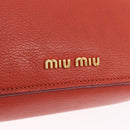 Miu Miu Madras Hand Bag Leather 2way Orange Gold Tone Auth ka6470A-24