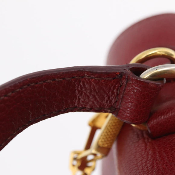 Miu Miu Madras Hand Bag Leather 2way Orange Gold Tone Auth ka6470A