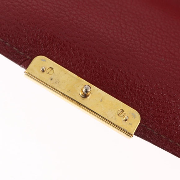 Miu Miu Madras Hand Bag Leather 2way Orange Gold Tone Auth ka6470A