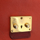 Miu Miu Madras Hand Bag Leather 2way Orange Gold Tone Auth ka6470A-28