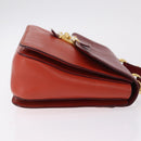 Miu Miu Madras Hand Bag Leather 2way Orange Gold Tone Auth ka6470A-4