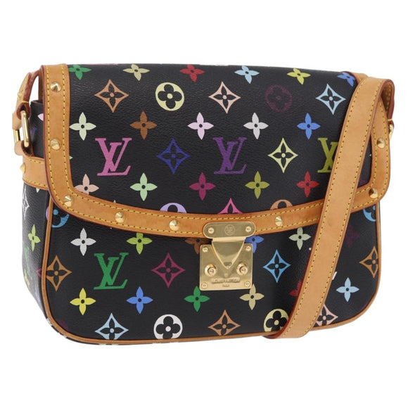 LOUIS VUITTON Monogram Multicolor Sologne Shoulder Bag Black M92639 Auth ka6471V