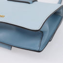 Miu Miu Madras Shoulder Bag Leather Light Blue Gold Tone Auth ka6472V-12