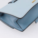 Miu Miu Madras Shoulder Bag Leather Light Blue Gold Tone Auth ka6472V-13