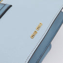 Miu Miu Madras Shoulder Bag Leather Light Blue Gold Tone Auth ka6472V-14