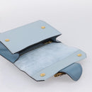 Miu Miu Madras Shoulder Bag Leather Light Blue Gold Tone Auth ka6472V-16