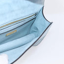 Miu Miu Madras Shoulder Bag Leather Light Blue Gold Tone Auth ka6472V-19