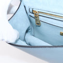 Miu Miu Madras Shoulder Bag Leather Light Blue Gold Tone Auth ka6472V-20