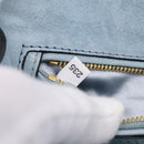 Miu Miu Madras Shoulder Bag Leather Light Blue Gold Tone Auth ka6472V-23
