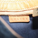 CELINE C Macadam Hand Bag Suede Blue Gold Tone Auth ka6473A-20