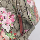 GUCCI GG Blooms Backpack PVC Leather Beige Silver 410544 Auth ka6474A-20