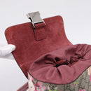 GUCCI GG Blooms Backpack PVC Leather Beige Silver 410544 Auth ka6474A-10