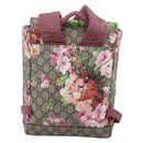 GUCCI GG Blooms Backpack PVC Leather Beige Silver 410544 Auth ka6474A-2