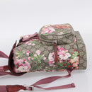 GUCCI GG Blooms Backpack PVC Leather Beige Silver 410544 Auth ka6474A-3