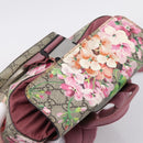 GUCCI GG Blooms Backpack PVC Leather Beige Silver 410544 Auth ka6474A-6