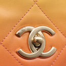 CHANEL Large Hobo Matelasse Chain Shoulder Bag Calf Skin Orange Auth ka6476SAM-14