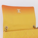 CHANEL Large Hobo Matelasse Chain Shoulder Bag Calf Skin Orange Auth ka6476SAM-16