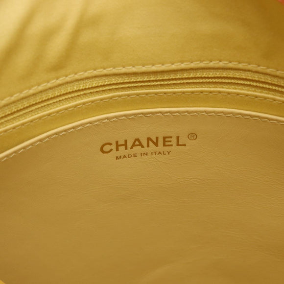CHANEL Large Hobo Matelasse Chain Shoulder Bag Calf Skin Orange Auth ka6476SAM