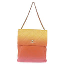 CHANEL Large Hobo Matelasse Chain Shoulder Bag Calf Skin Orange Auth ka6476SAM-2