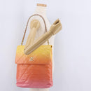 CHANEL Large Hobo Matelasse Chain Shoulder Bag Calf Skin Orange Auth ka6476SAM-27