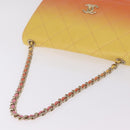 CHANEL Large Hobo Matelasse Chain Shoulder Bag Calf Skin Orange Auth ka6476SAM-7