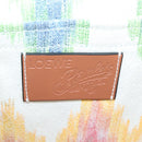 LOEWE Hand Bag Canvas White Multicolor Auth ka6479V-10