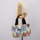 LOEWE Hand Bag Canvas White Multicolor Auth ka6479V-21