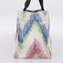 LOEWE Hand Bag Canvas White Multicolor Auth ka6479V-3