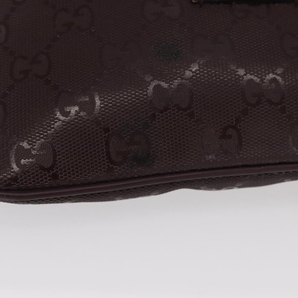 GUCCI GG implementation Waist Bag PVC Wine Red Silver 233269 Auth ka648