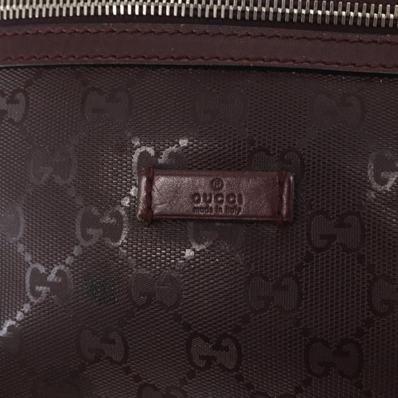 GUCCI GG implementation Waist Bag PVC Wine Red Silver 233269 Auth ka648