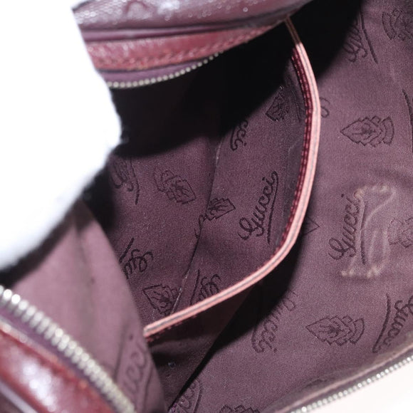 GUCCI GG implementation Waist Bag PVC Wine Red Silver 233269 Auth ka648