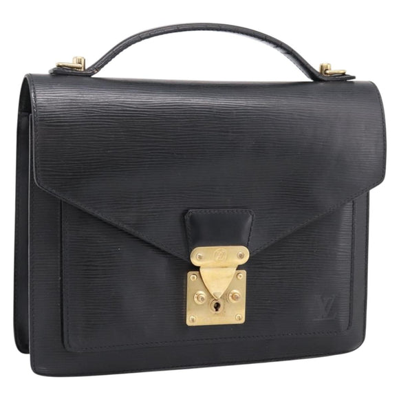 LOUIS VUITTON Epi Monceau 28 Hand Bag Black M52122 LV Auth ka6480