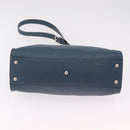 FENDI Peek A Boo Hand Bag Leather 2way Blue Silver 8BN290 Auth ka6482V-5