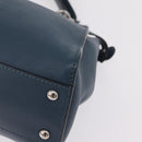 FENDI Peek A Boo Hand Bag Leather 2way Blue Silver 8BN290 Auth ka6482V-20