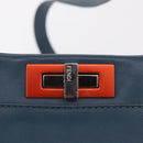 FENDI Peek A Boo Hand Bag Leather 2way Blue Silver 8BN290 Auth ka6482V-21