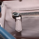 FENDI Peek A Boo Hand Bag Leather 2way Blue Silver 8BN290 Auth ka6482V-28