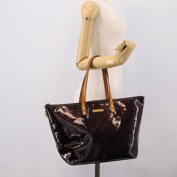 LOUIS VUITTON Monogram Vernis Bellevue GM Tote Bag Amarante M93589 Auth ka6486