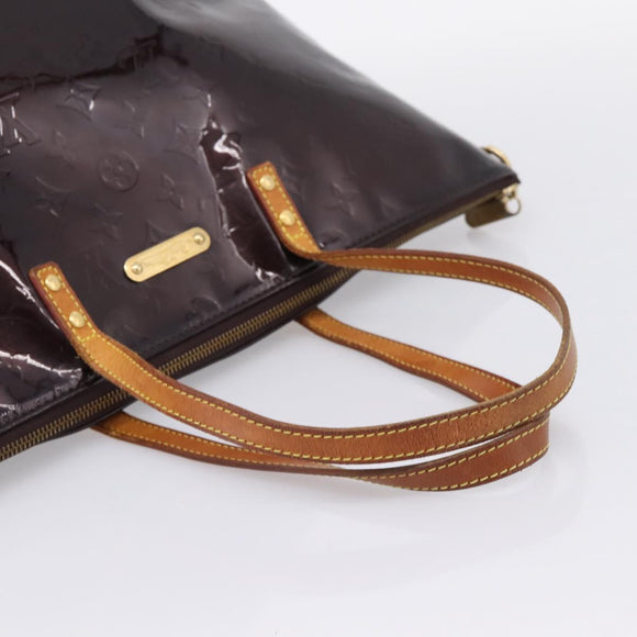 LOUIS VUITTON Monogram Vernis Bellevue GM Tote Bag Amarante M93589 Auth ka6486