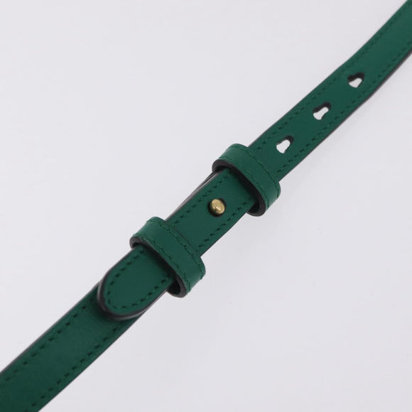 GUCCI GG Marmont Chain Shoulder Bag Leather Green Gold Tone 447632 Auth ka6487V