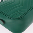 GUCCI GG Marmont Chain Shoulder Bag Leather Green Gold Tone 447632 Auth ka6487V-15