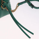 GUCCI GG Marmont Chain Shoulder Bag Leather Green Gold Tone 447632 Auth ka6487V-19